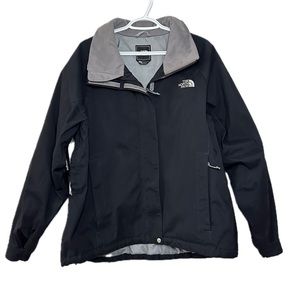 North Face Gorpcore Rain Wind Snow Proof Hooded Sz XL Black Hyvent Shell Jacket